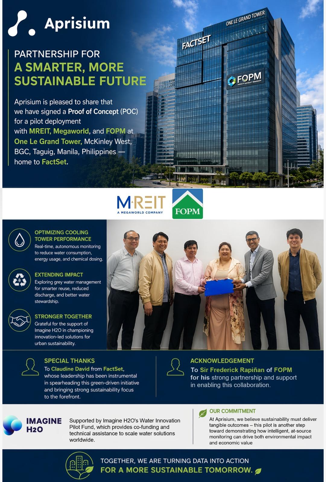 Aprisium Signs Pilot Deployment MOA with MREIT and FOPM in Manila